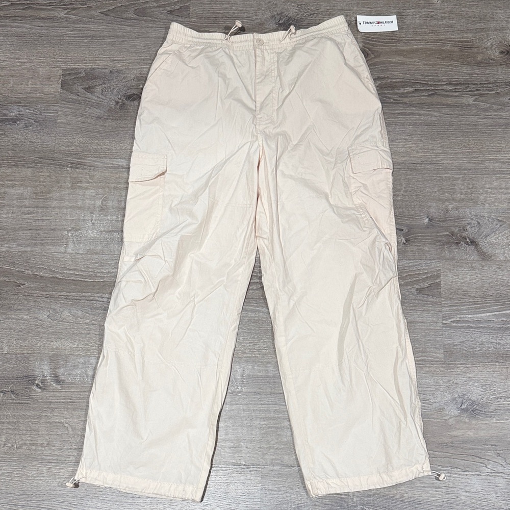 Tommy Hilfiger Beige Cargo Pants - Drawstring Utility Style